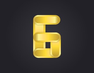 G number logo, modern and elegant golden design. Vector illustration