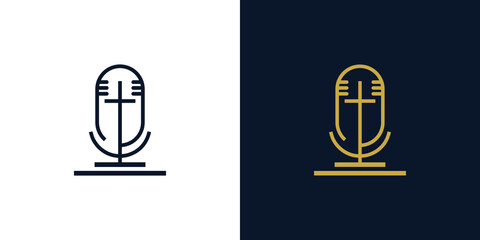 Podcast creators logo design concept