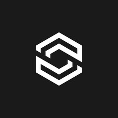 S letter hexagon logo. Universal vector icons