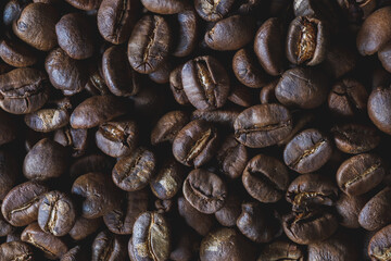 Coffee beans for background , Roasted coffee beans 