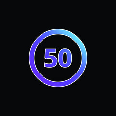 50 Speed Limit Sign blue gradient vector icon