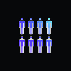 8 Persons blue gradient vector icon