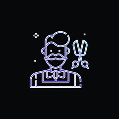 Barber blue gradient vector icon