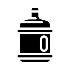 water plastic bottle glyph icon vector. water plastic bottle sign. isolated contour symbol black illustration