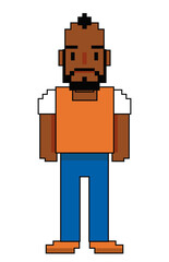 pixelated afro bearded avatar