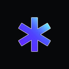 Asterisk blue gradient vector icon