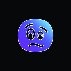 Agitated Face blue gradient vector icon