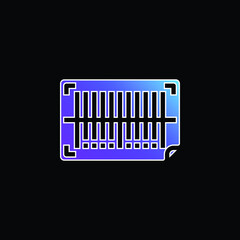 Barcode blue gradient vector icon