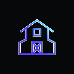 Barn blue gradient vector icon