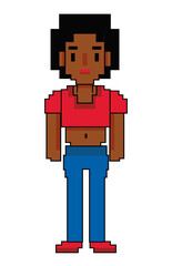 afro girl pixelated avatar
