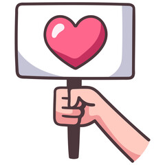 hand protest heart icon