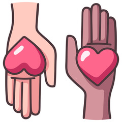 hands giving love icon