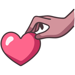 hand pick heart icon