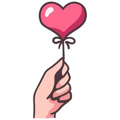 hand holding heart stick icon