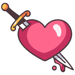heart pierced sword icon
