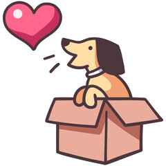 dog in box icon
