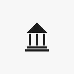 Bank icon. Financial building icon. Courthouse symbol.