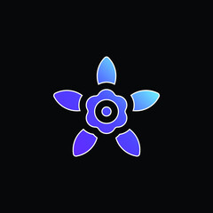 Blood Flower blue gradient vector icon