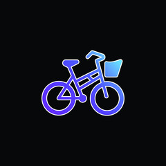 Fototapeta premium Bicycle blue gradient vector icon