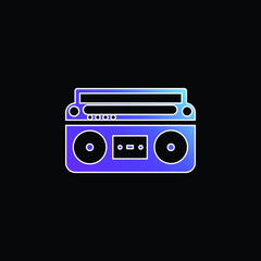 Boom Box With Controls And Settings blue gradient vector icon