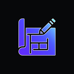 Blueprint blue gradient vector icon
