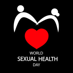 World sexual health day banner with male and female logo, vector art illustration.