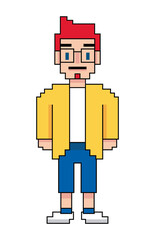 pixelated genius boy avatar