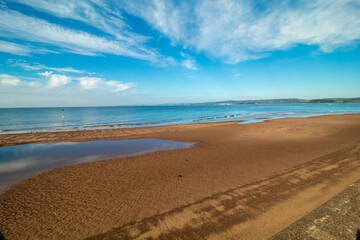 Fototapeta na wymiar Exmouth Beach at low tide in the morning