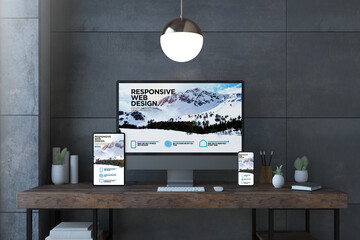 Responsive devices on elegant desktop