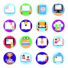 Set of Education Flat Icons

