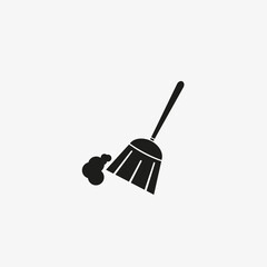 Broom icon isolated on white background.