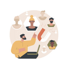 Attracting followers abstract concept vector illustration. Attracting customer, boost followers, subscriber counting, follow social media, digital marketing strategy, promotion abstract metaphor.