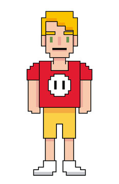 pixelated young blond avatar