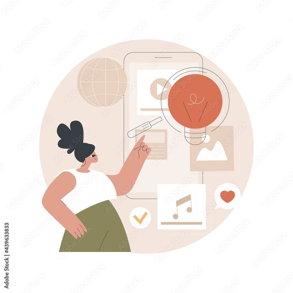 Aufkleber mobile media optimization abstract concept vector illustration. mobile commerce optimization, seo st