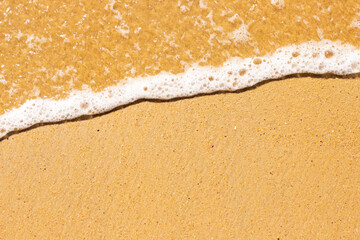 Soft Waves On Tropical Sandy Beach. Summer Vacation Beach Concept. Background