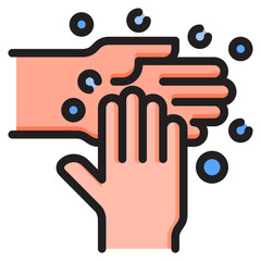 handwash color line style icon