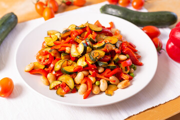 Side dish of beans and vegetables