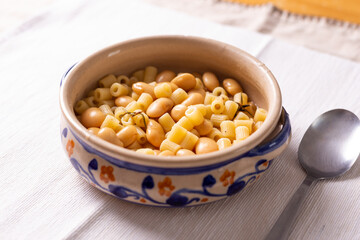 Pasta and beans, a typical dish of Italian cuisine