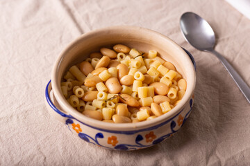 Pasta and beans, a typical dish of Italian cuisine