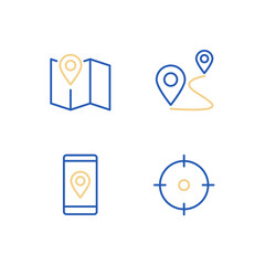 navigation set icon, isolated navigation set sign icon, vector illustration