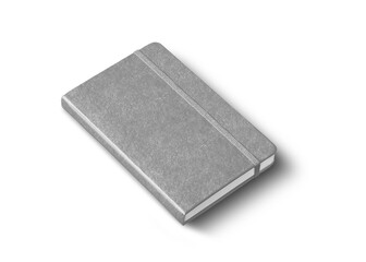 Greyclosed notebook isolated on white