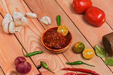 Sambel Trasi : Indonesian chili sauce. many types of Indonesian chili sauce, plow sauce, trasi etc.