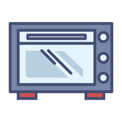 microwave oven icon. kitchen utensils, kitchen appliances, kitchen tools. vector icon filled outline