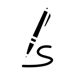 pen stationery glyph icon vector. pen stationery sign. isolated contour symbol black illustration