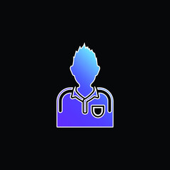 Athletic Soccer Player blue gradient vector icon