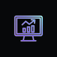 Obraz premium Analytics blue gradient vector icon