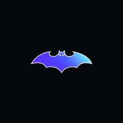 Bat Silhouette With Extended Wings blue gradient vector icon
