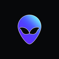 Alien Head blue gradient vector icon