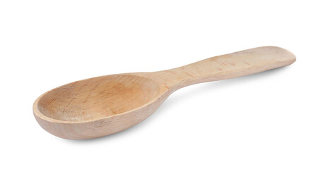 Wooden spoon isolated on white. Cooking utensil