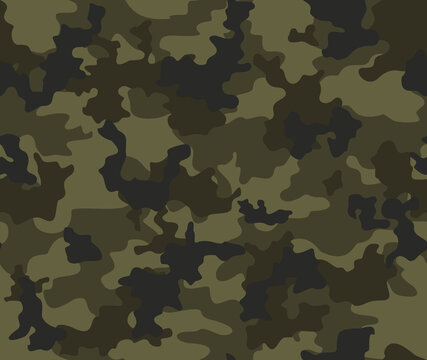 
Forest camouflage texture, trendy uniform pattern, military clothing, vector illustration.